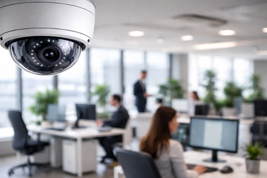 A empresa pode monitorar o local de trabalho com câmeras de segurança?